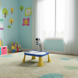 Projection Table For Kids With Astronaut Design Plastic Rectangular Modern Style - Product Image 2