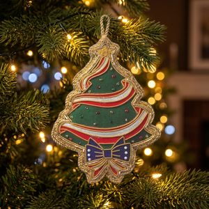 Ornements de Noël suspendus personnalisables en broderie Zari, décoratifs en pierre, taille standard, marque internationale de haute qualité - Product Image 2