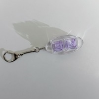 Porte-clés innovant à base ovale, forme chat, 2 touches, pour soulagement du stress, amélioration de la concentration, jouet DIY avec bouton de clavier, cadeau