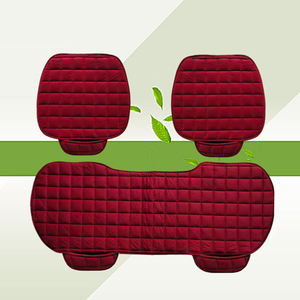 Cojín <span class=keywords><strong>de</strong></span> asiento <span class=keywords><strong>de</strong></span> coche <span class=keywords><strong>de</strong></span> invierno <span class=keywords><strong>de</strong></span> estilo deportivo, sin rejilla <span class=keywords><strong>de</strong></span> respaldo, felpa bordada, sin corbata, cálido, <span class=keywords><strong>de</strong></span> tres piezas, Fila delantera y trasera, asiento individual - Product Image 3