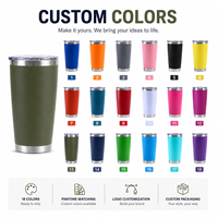 Vaso Térmico de Acero Inoxidable de Doble Pared con Aislamiento al Vacío de 20oz/30oz, con Recubrimiento en Polvo, Taza de Café de Viaje con Tapa, Personalizable con Logotipo, Venta al Por Mayor