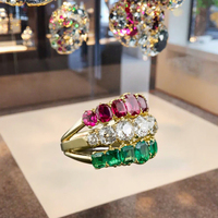 Nouvelle bague légère de luxe pour femme en zircone à 3 gouttes, bague de couple en diamant, bague à la mode pour banquets, mariages et fêtes
