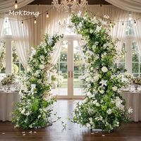 Composition florale artificielle rose vif et vert, arche personnalisable, vente directe usine, toile de fond de mariage, arche florale