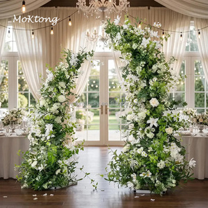 Arreglo de Flores Artificiales Rosa Intenso y Verde, Arco Personalizable, Venta Directa de Fábrica, Tela de Fondo para Boda, Arco de Flores - Product Image 5