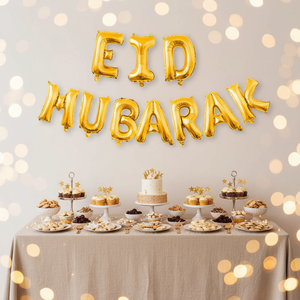 625260 Palloncini in Foil Dorato da 16 Pollici, Ghirlanda Usa e Getta, Decorazioni per Eid Mubarak e Ramadan, Articoli per Feste PartyMaker - Product Image 2