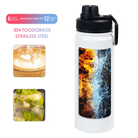 야외 승화 스트레이트 18 oz 22 oz 32 oz 텀블러 뚜껑 여행 더블 벽 절연 스테인레스 스틸 스포츠 물병