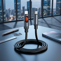 Câble de charge rapide 240W, charge ultra-rapide, alliage d'aluminium, affichage numérique intelligent, câble de données USB-C compatible avec tous les appareils