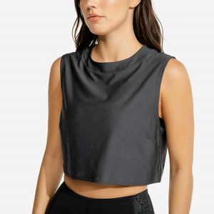 <span class=keywords><strong>Ropa</strong></span> personalizada para mujer, chaleco musculoso para correr, venta al por mayor, Tops cortos recortados para mujer, camiseta sin mangas de algodón 100% - Product Image 3