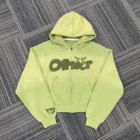 Sweat à capuche personnalisé MH1992 pour homme, en molleton délavé à l'acide, à épaules tombantes, zippé, effet vieilli, avec broderie et impression DTG