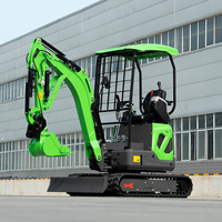 Mini Excavator 1.8 Ton Mesin Diesel EPA Euro 5 Bersertifikasi CE Dengan Kanopi Kabin Untuk Irigasi Pertanian Pembuatan Parit Track Karet
