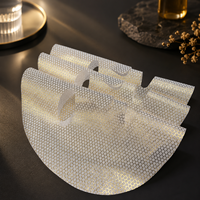 Masque facial en feuille Y268 en Cupro Tencel estampé à l'or, substrat gaufré en nid d'abeille, léger et hautement absorbant, pour application à sec