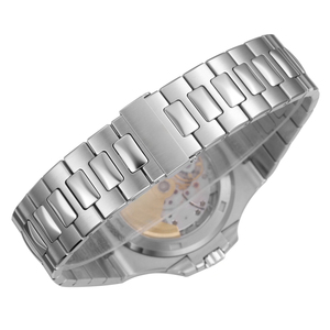 Elegante Reloj Deportivo Color Platino con Bisel Octagonal y Esfera con Relieve Ondulado, Ideal para Regalos Corporativos de Lujo - Product Image 6