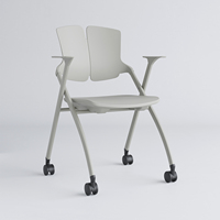 Chaise de formation empilable avec assise en mousse haute densité, dossier ergonomique avec soutien lombaire, chaise pliante pour salle de classe et réunions