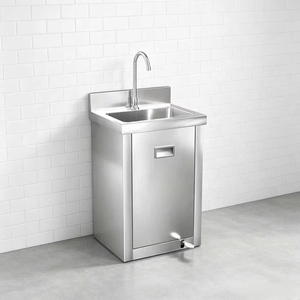 Évier médical en acier inoxydable, évier d'atelier de purification sur mesure équipé d'un robinet à capteur et d'un robinet à pédale - Product Image 2