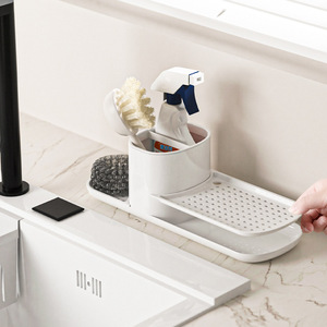 Biểu Tượng Tùy Chỉnh Nhựa Tay Cảm Biến 4 Trong 1 Miếng Bọt Biển Giá Xà Phòng Dispenser Bơm Bọt Biển Dispenser Nhà Bếp Xà Phòng Dispenser - Product Image 1