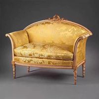 Canapé King Size sculpté en bois massif de style palais français antique Meubles de salon rembourrés en velours victorien de luxe