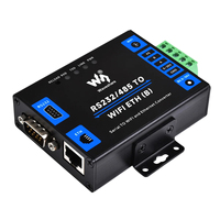Waveshare RS232/485 POE ETH (B) Server Serial Kelas Industri Casing Logam yang Dapat Dipasang di Rel/Dinding WiFi Ethernet Modbus MQTT A491