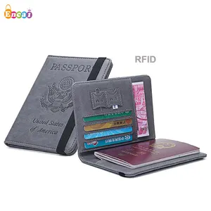 Encai 미국 여권 커버 RFID 카드 여권 홀더 미국 여행 지갑
