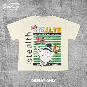 PEERAGE Manufacturer Custom Men's Oversize DTG Print <strong>Cream</strong> Box Cut Tee <strong>Tshirt</strong> 100% Cotton Distress Boxy Fit Crop T-shirt for Men - Product Image 2