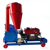 Nouvelle machine multifonctionnelle de broyage d'aliments 420-28, broyeur à marteaux diesel, pour maïs, céréales, paille, avec collecteur cyclonique, sur roues mobiles, en acier inoxydable