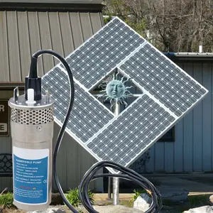 12V 24v深井太阳能水泵系统钻孔池直流太阳能水泵用于井