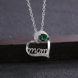 CAOSHI Día DE LA MADRE amor corazón circón diamante collares el mejor regalo <span class=keywords><strong>para</strong></span> la madre encantos colgante plata Color mamá collar mujeres - Product Image 3