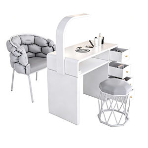 Mesa de Manicura con Lámpara LED, Estación de Trabajo para Salón de Uñas con Sistema Antipolvo, Carga Inalámbrica, Almacenamiento con Múltiples Cajones, Mesa Individual para Uñas - Product Image 1