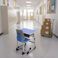 Ensemble de chaise et bureau d'étude pour enfants, réglable en hauteur, durable, avec dossier ergonomique et tiroirs, pour l'école et la maison