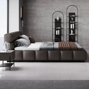 Idao Bestseller Wohnmöbel Echtes Leder Gepolstertes Kingsize-Bett Luxuriöses Holz-Queensize-Bettgestell für Schlafzimmer Hotel - Product Image 3