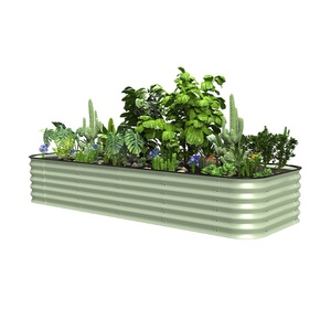 240x150x23cm Lits de jardin en acier galvanisé Boîte de pot de fleur Lit de jardin surélevé enduit <span class=keywords><strong>d</strong></span>'aviation double face Design classique - Product Image 2