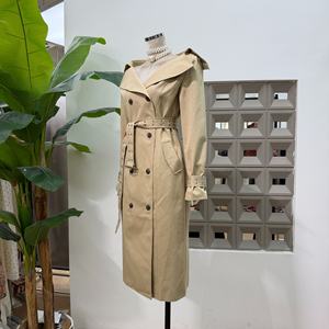 เสื้อโค้ทเทรนช์โค้ททรงยาวแฟชั่นใหม่ไม่ซ้ำใครจาก OUDINA พร้อมเข็มขัดคาดเอว เสื้อเบลเซอร์หรูหราสำหรับผู้หญิง ป้องกันลม - Product Image 2