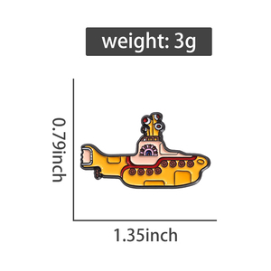 Dessin animé émail broches bijoux de mode Rock Band jaune dirigeable broche épinglettes sac à dos Badge bijoux Fans cadeau - Product Image 6