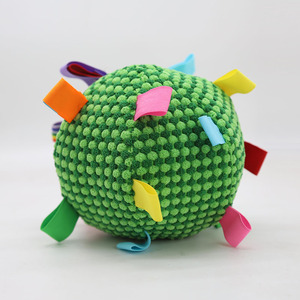 New Style Hot Sells Eco-Friendly Soft Stuffed Puppy Plush Interactive <b>Dog</b> Squeaky <b>Ball</b> Toy with Tags Indoor Use - Product Image 3