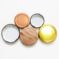 Tapa de rosca metálica de hojalata con estampado colorido para envases de miel de vidrio de 48mm, 53mm, 58mm, 63mm, 70mm