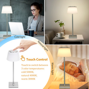 Aigostar Cordless USB lampada da tavolo ricaricabile 3 modalità colore lampada da tavolo dimmerabile Touch con luce notturna ABS corpo per uffici - Product Image 3