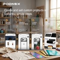 Imprimante à plat UV automatique PodNEX AI avec tête d'impression DX7 pour les nouveaux étuis de téléphone personnalisés, les porte-clés, les étuis pour AirPods