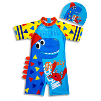 Maillot de bain une pièce dinosaure pour garçons 2026, style slip en polyester très élastique, mignon et élégant pour les plus grands