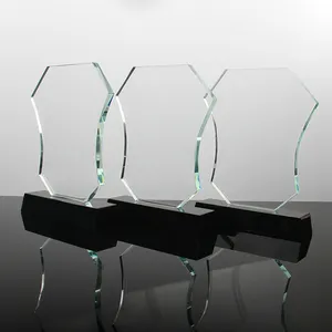 工厂定制激光雕刻空白纪念品水晶盾奖玻璃奖杯