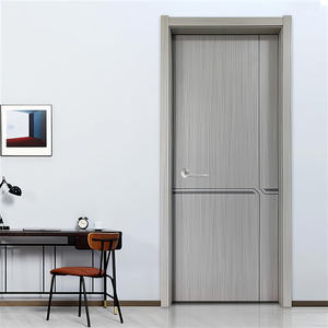 Porte intérieure moderne en WPC blanc, étanche, pour chambre à coucher, sans peinture, certifiée CE, garantie 5 ans, cadre de porte en PVC, vente directe - Product Image 2