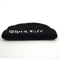 Bonnet tricoté en laine d'hiver avec logo brodé personnalisé pour hommes 100% laine Design d'image élégant