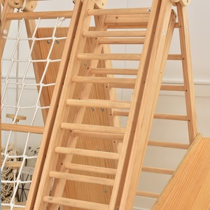 Juego de gimnasio multifuncional para niños de interior, Tobogán columpio para niños pequeños, marco de escalada de madera para escuelas Montessori, juego al aire libre - Product Image 4