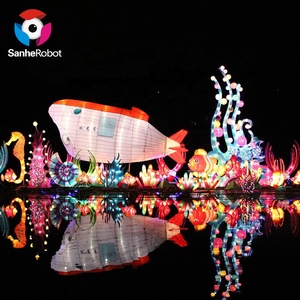 Linternas Gigantes con Forma de Pez para Exteriores, Hechas a Mano, de Seda, Decoración Luminosa de Animales Marinos, Impermeables, con LED, de Ballena y Tiburón, para Parques Temáticos - Product Image 6