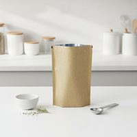 Sachet en papier kraft de qualité alimentaire à faible MOQ, pochette plastique verticale avec fermeture éclair, impression hélio et numérique pour emballage de café