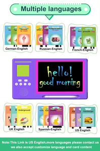 2025nuovo modello <span class=keywords><strong>di</strong></span> moda personalizzato stampa colorato Doodle Board <span class=keywords><strong>di</strong></span> disegno <span class=keywords><strong>di</strong></span> scrittura cancellabile <span class=keywords><strong>Tablet</strong></span> con schede Flash parlanti apprendimento Toy Girl Boy - Product Image 4