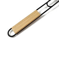 Panier de barbecue en fil métallique avec poignée en bois, revêtement antiadhésif, résistant à la chaleur, outil pour barbecue au charbon de bois