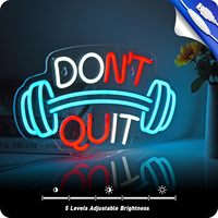 Enseigne au néon de gymnastique pour décoration murale, Don't Quit LED Light pour la maison Chambre de garçon Sports Gym Fitness Club