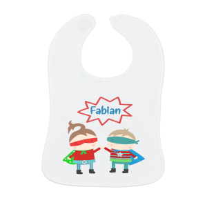 Babero para bebé impreso con el nombre Héroes - Product Image 1