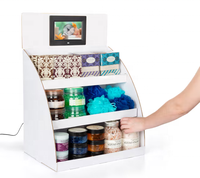 Présentoir de comptoir moderne avec écran LCD pliable et détachable pour l'affichage de produits électroniques numériques en conserve de soja