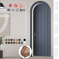 Porte simple de luxe à 2 panneaux pour l'intérieur, arche supérieure à 2 panneaux