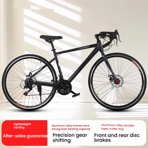 Vélo de route avec guidon courbé, vélo de course 28 pouces, ultra-léger, pour adulte, double frein à disque, fourche à suspension, non - Product Image 5